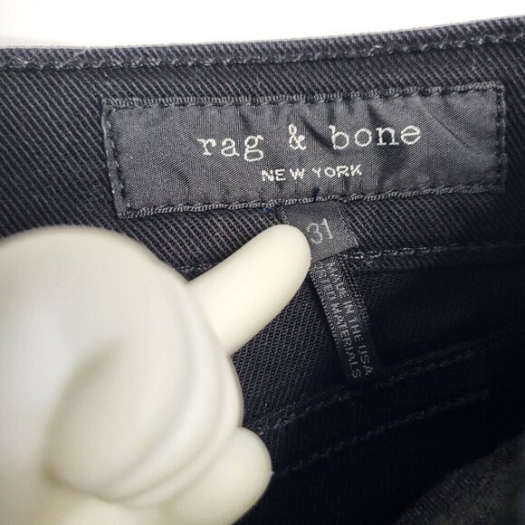 RAG & BONE Straight Jeans Men's 31x27 Black Denim  (Fit 31x27)‎ **Flaw** - Picture 7 of 8